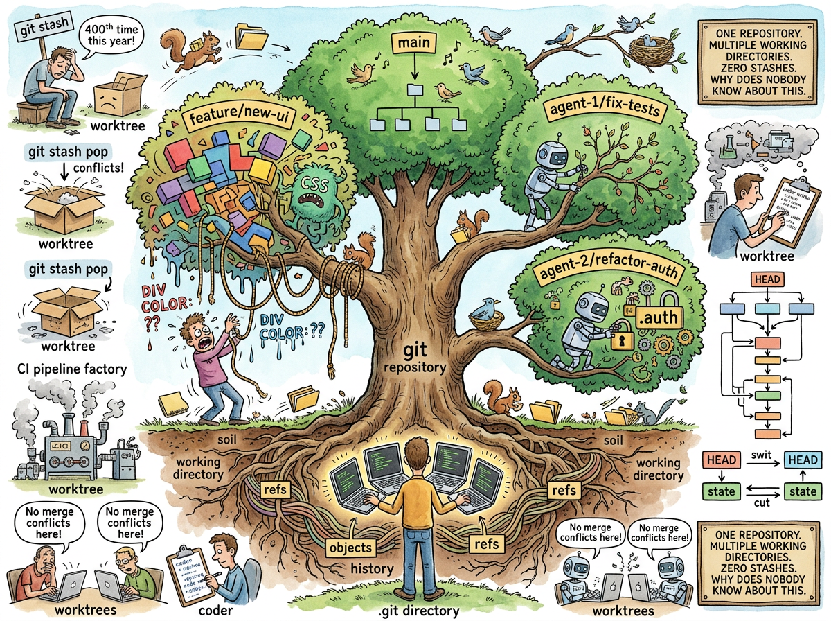 Git Worktrees illustration