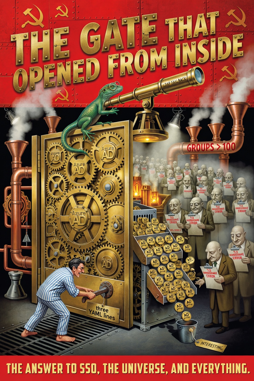 The Gate That Opened From Inside, or The Afternoon Enterprise SSO Took Six Minutes and the Vogons Never Found Out