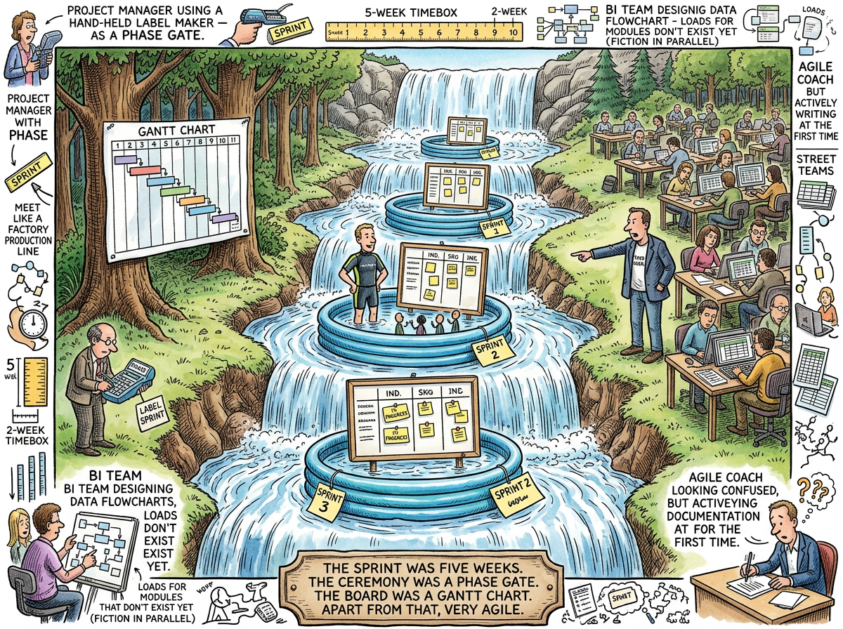 Water-Scrum-Fall illustration